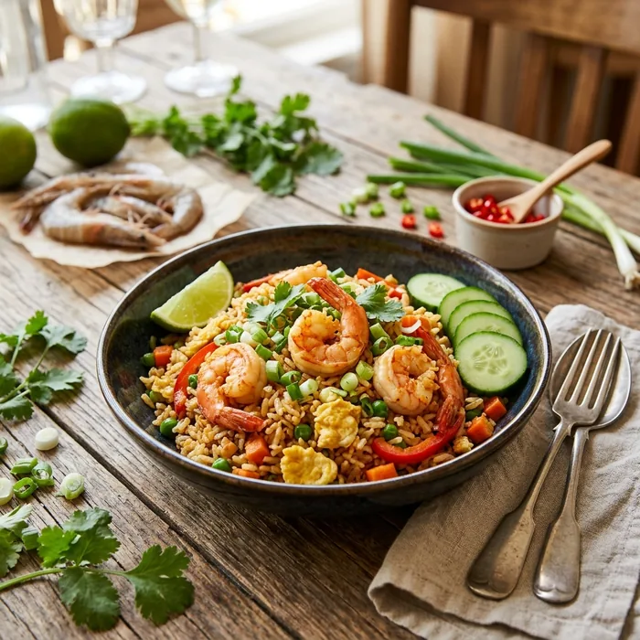 Riz sauté bœuf ou crevettes